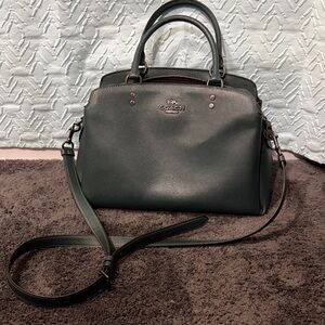 Coach Lillie Dark Green Leather Satchel
